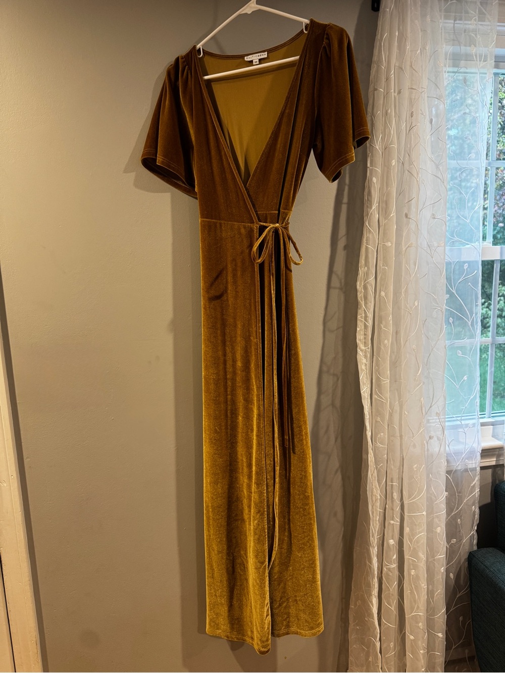 Baltic Born Gold Meghan Velvet Wrap Maxi Dress